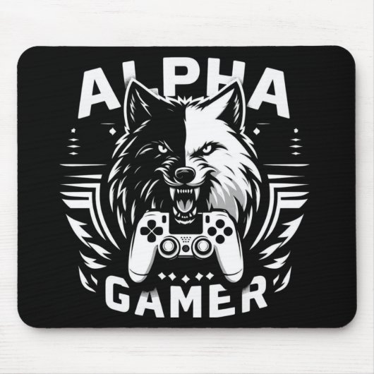 Yin Yang Alpha Gamer Wolf マウスパッド (正面)