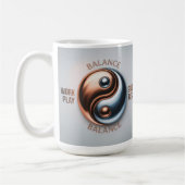 Yin Yang Balance Work Play Study Rest Mug コーヒーマグカップ (左)