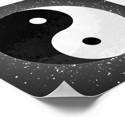 Yin Yang Black and white ポスター (角)