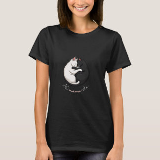 Yin Yang Cat Na-meow-ste I Love Cats Yoga Peace Na Tシャツ