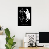 Yin & Yang Cats Poster (Chinese Mandarin) ポスター (ホームオフィス)