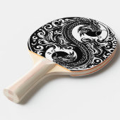 Yin Yang Dragon in Black and White Personalized 卓球ラケット (正面アングル)