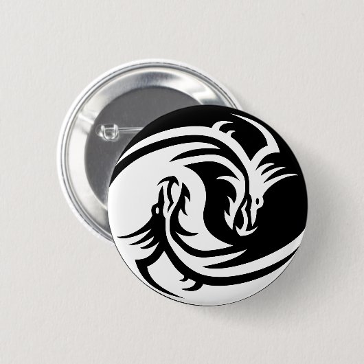 yin yang dragons button 缶バッジ (正面&裏面)