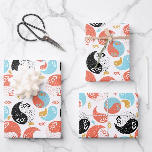 Yin Yang Fisch ラッピングペーパーシート (正面)