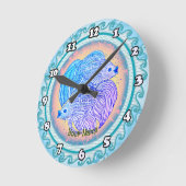 Yin Yang Fish  ラウンド壁時計 (傾斜)