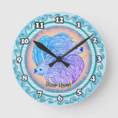 Yin Yang Fish  ラウンド壁時計 (正面)