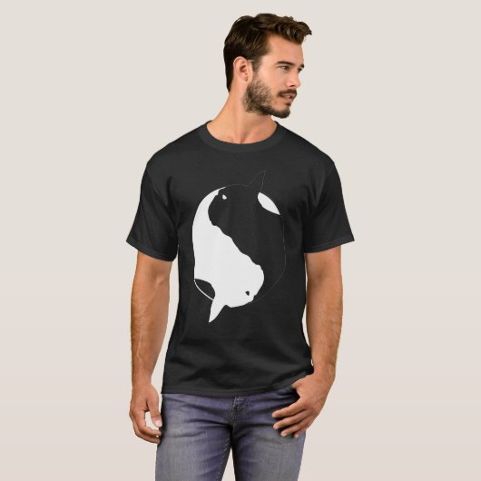 Yin Yang Frenchie French Bulldog Symbol Zen Tシャツ (正面フル)