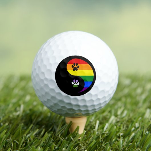 Yin-Yang Genderqueer Golf Balls ゴルフボール (インサイチュ 木)