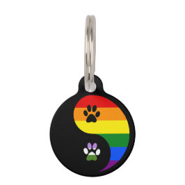 Yin-Yang Genderqueer Round Pet Tag ペット　ネームタグ