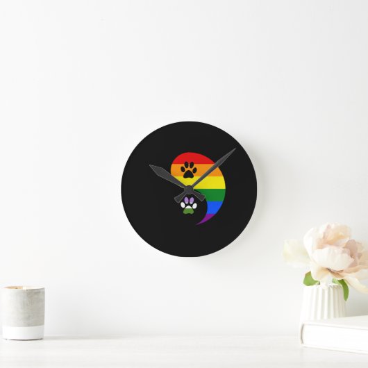 Yin Yang Genderqueer Wall Clock ラウンド壁時計 (ホーム)