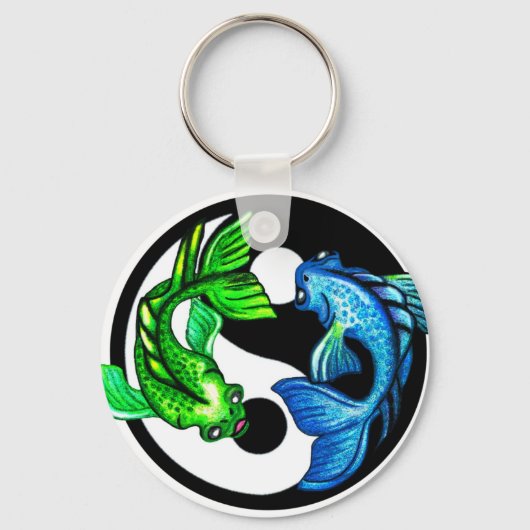 Yin-Yang Koi Design キーホルダー (正面)