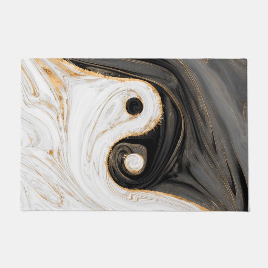 Yin Yang Liquid Marble ドアマット (正面)