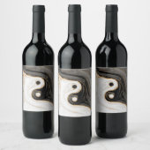 Yin Yang Liquid Marble ワインラベル (ボトル)