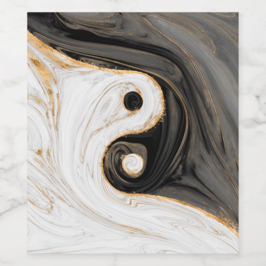 Yin Yang Liquid Marble ワインラベル (シングルラベル)