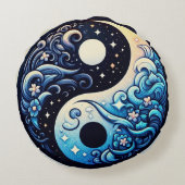 Yin Yang mandala design pillow ラウンドクッション (裏面)