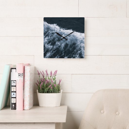 Yin Yang Ocean Glam 1 スクエア壁時計 (読書スペース)