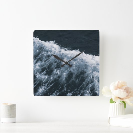 Yin Yang Ocean Glam 1 スクエア壁時計 (ホーム)