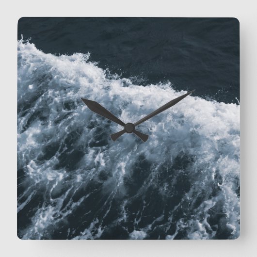 Yin Yang Ocean Glam 1 スクエア壁時計 (正面)