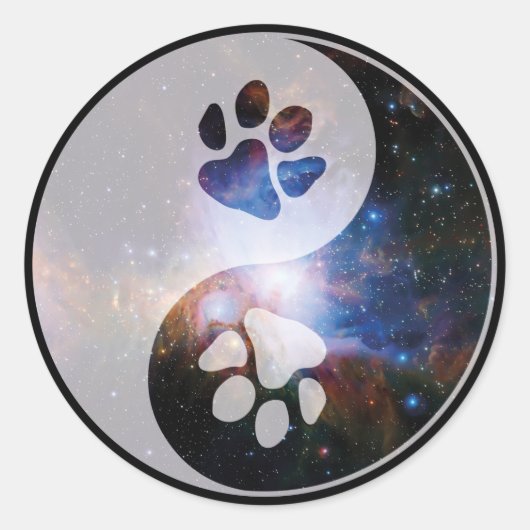Yin Yang Paw Cosmic ラウンドシール (正面)