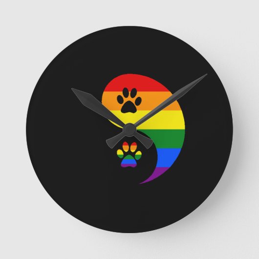 Yin-yang Pride ラウンド壁時計 (正面)
