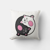 Yin Yang Sleeping Cats In Black And White  クッション (正面)