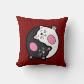 Yin Yang Sleeping Cats In Black And White  クッション (正面)