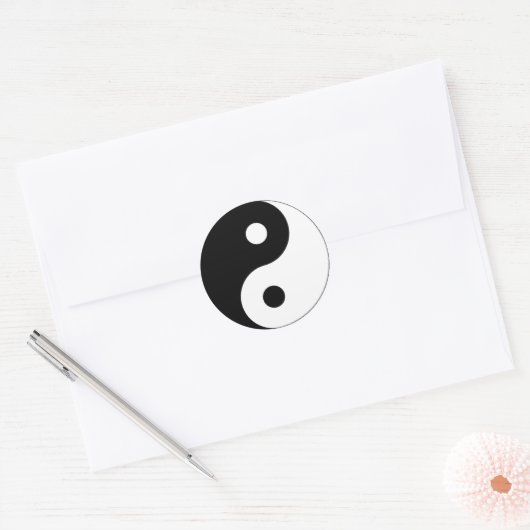 Yin Yang Symbol ラウンドシール (封筒)