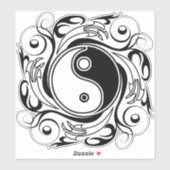Yin & Yang Symbol Black and White Tattoo Style シール (シート)