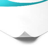 Yin Yang Teal Blue Illustration Template ポスター (角)