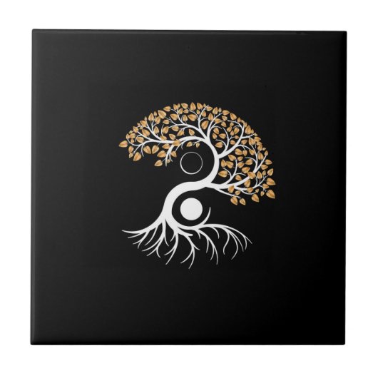 Yin Yang Tree - Golden Leaves タイル (正面)