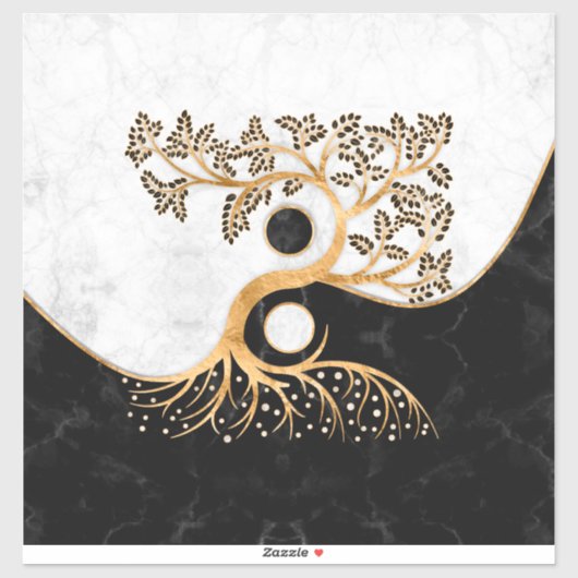 Yin Yang Tree - Marbles and Gold シール (シート)