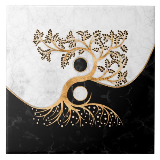 Yin Yang Tree - Marbles and Gold タイル (正面)