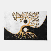 Yin Yang Tree - Marbles and Gold ドアマット (正面)