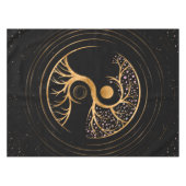 Yin Yang Tree of life - Fluorite and Gold テーブルクロス (正面(横))