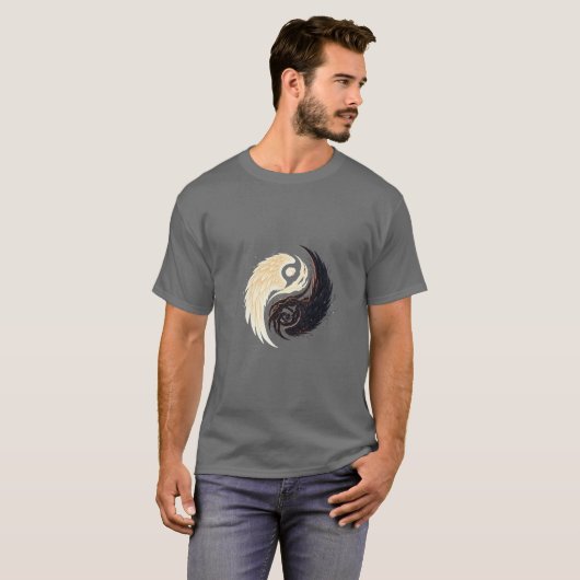 Yin-Yang Wing Emblem T-Shirt – Dark Fantasy Tシャツ (正面フル)