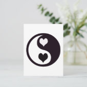 Yingおよびヤンの白黒ハート ポストカード (スタンド正面)