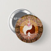 Yingヤンのハートの生命の樹 缶バッジ (正面&裏面)