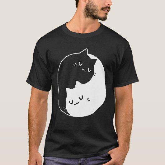 Ying Yang 猫 Tシャツ 1 (正面)