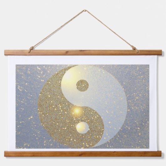 Ying Yang in Gold 吊り下げ型タペストリー (正面)