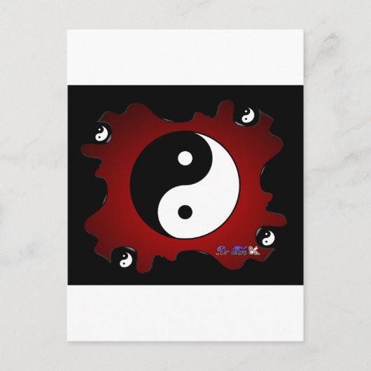 YING YANG RED背景製品 ポストカード (正面)