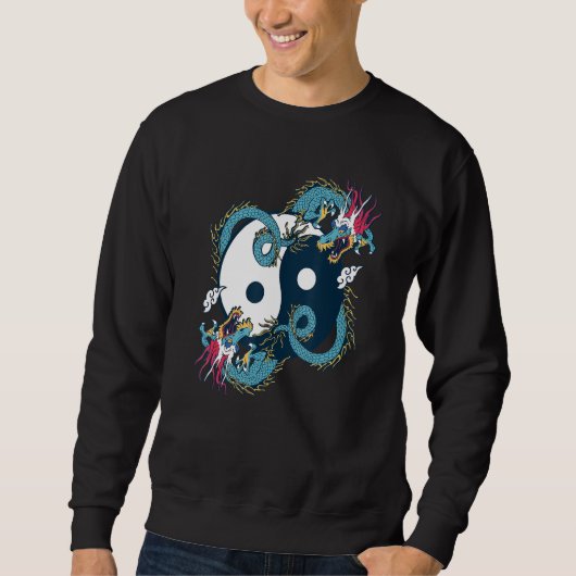 Ying Yang  Tai Chi Dragon Design for Meditation  T スウェットシャツ (正面)