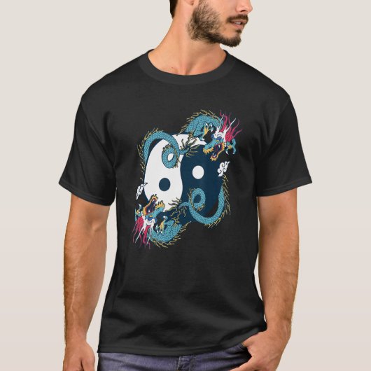 Ying Yang  Tai Chi Dragon Design for Meditation  T Tシャツ (正面)
