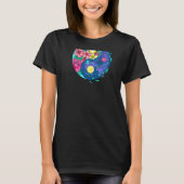 Yinyang Yin Yang Flower & Planet Zen Peace  on Bac Tシャツ (正面)