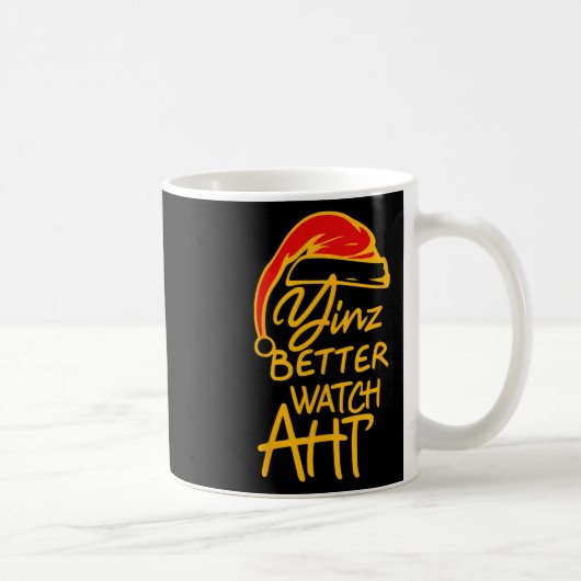 Yinzer Christmas Pittsburgh Santa Yinz Better Watc コーヒーマグカップ (右)
