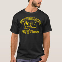 YINZERSのTシャツのピッツバーグ都市