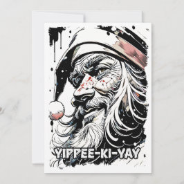 Yippee Ki Yayクリスマスおもしろい引用文カルチャーポップ・アートの シーズンカード