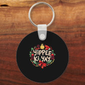 Yippee-ki-yay Funny Christmas Party Long Sleeve  キーホルダー (正面)