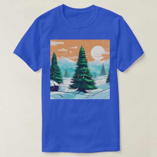 YkomowクリスマスツリーズウィメンズホリデーパインツリーXm Tシャツ (デザイン正面)