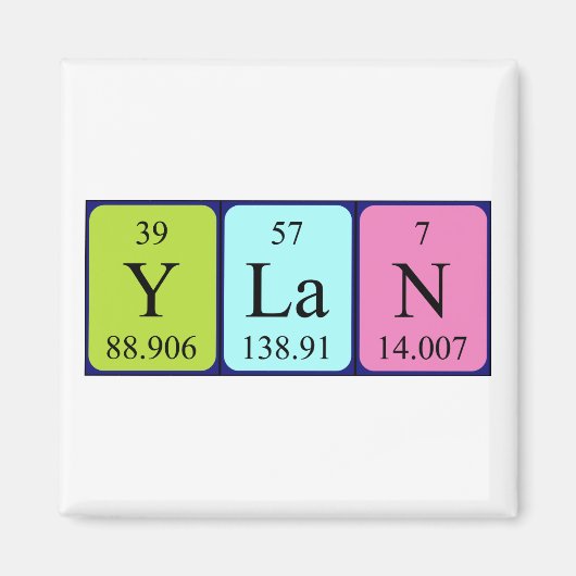 Ylan周期表名磁石 マグネット (正面)