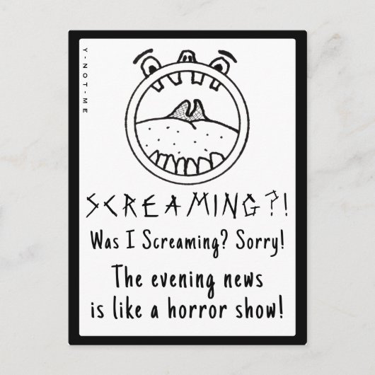 YNOME悲鳴のヘッドニュース ポストカード (正面)